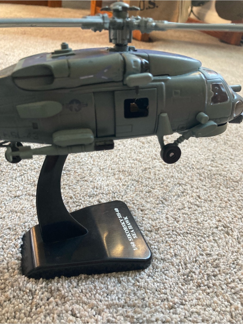 New Ray Sikorsky Seahawk SH-60 Die-Cast Military Helicopter Model - Olive Green